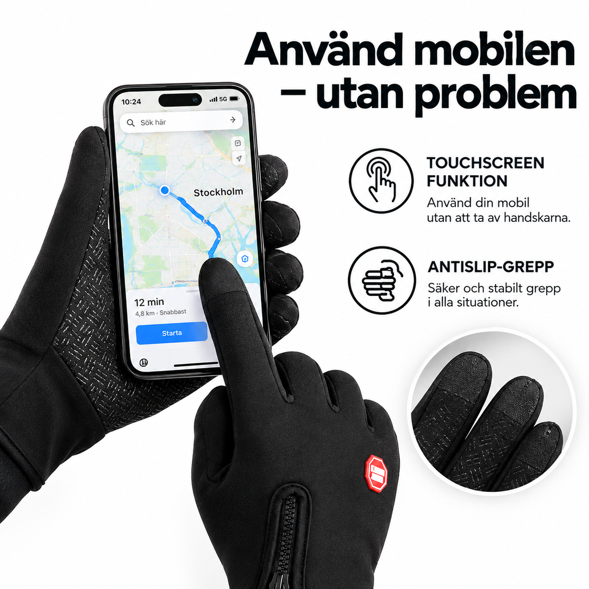 Vattentäta handskar med touchscreen funktion