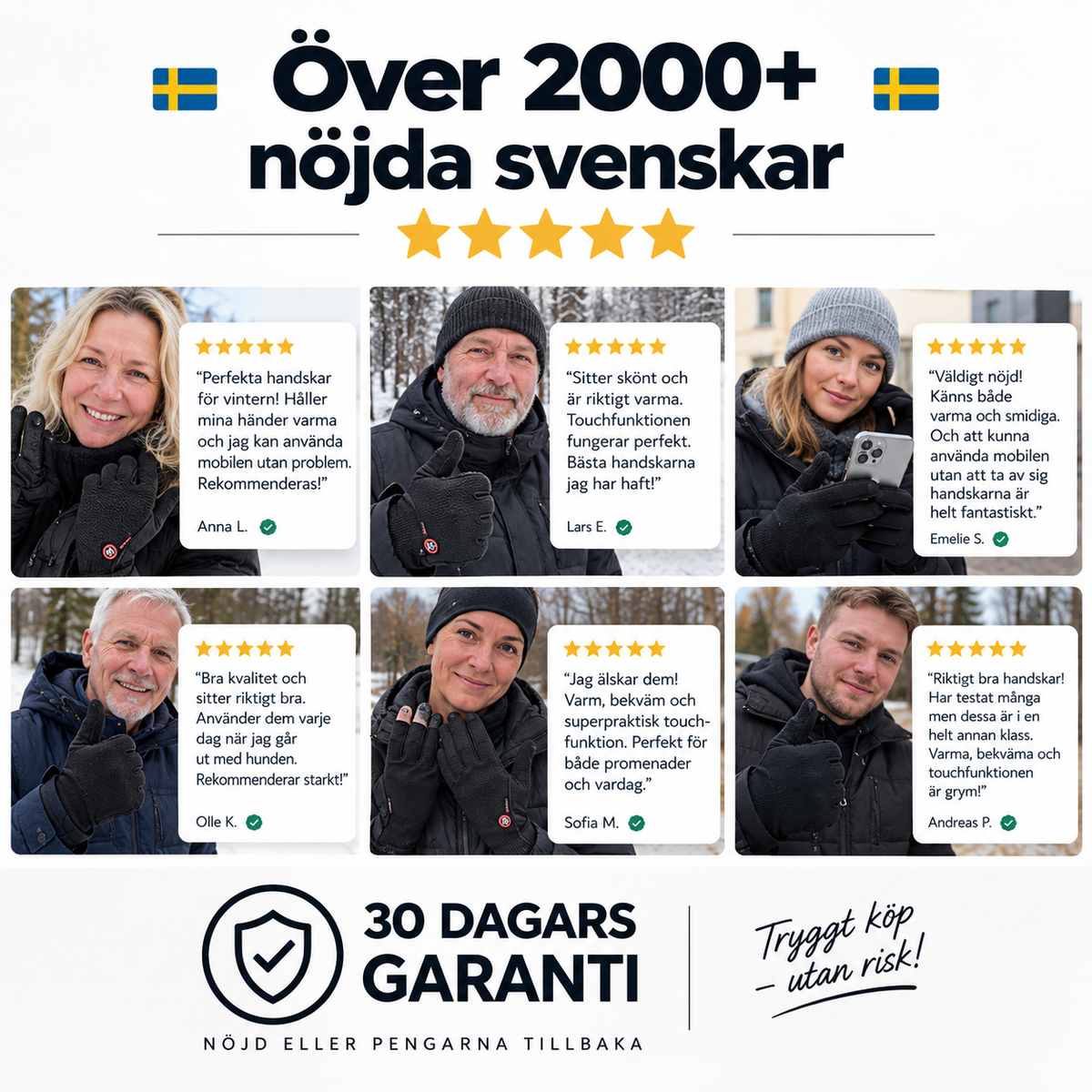 Vattentäta handskar med touchscreen funktion
